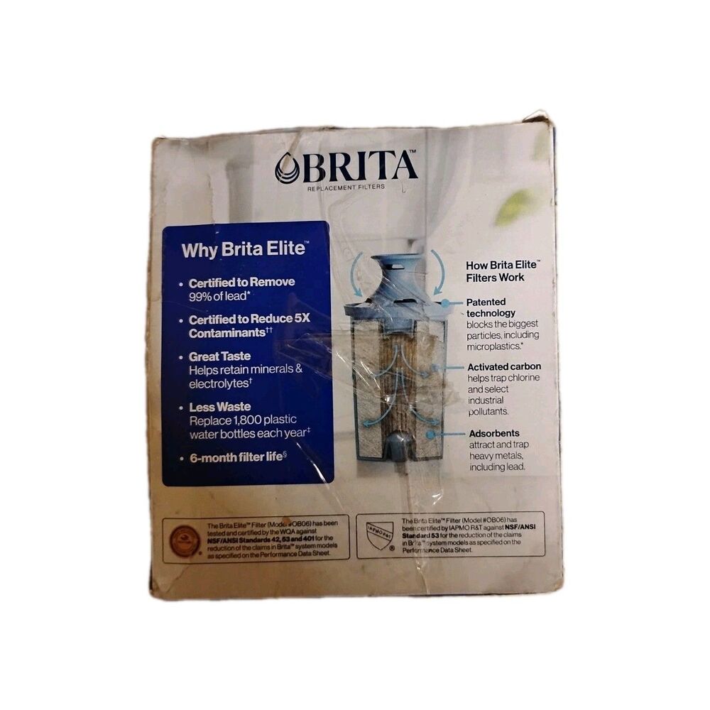 Brita Elite Long lasting Replacement Filters For Pitchers And Dispensers 2 Count - Picture 3 of 4